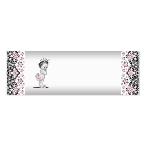 Pink Princess Baby Shower Favor Tags Business Card Templates (front side)