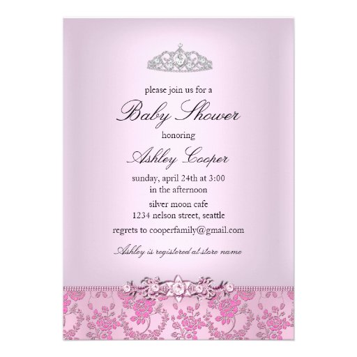 Pink Princess Baby Shower Invitation