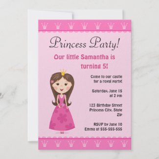 Pink princess birthday party invitation zazzle_invitation
