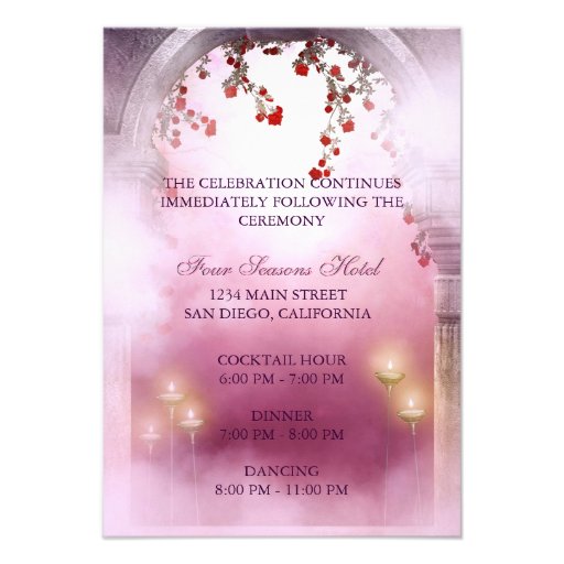 Pink Princess Carriage Enchanted Reception Card Custom Invites