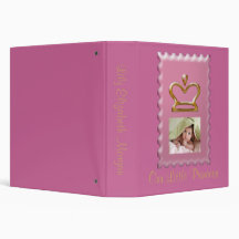 Pink Princess Crown Baby Girl Photo Album Binder