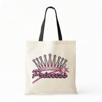 Pink Princess Crown Tote Bag