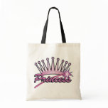 Pink Princess Crown Tote Bag