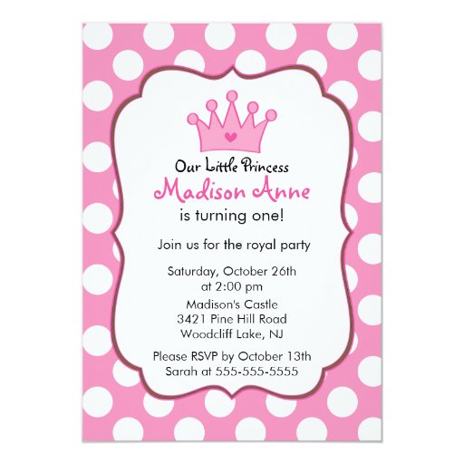 Pink Princess Crown Birthday Party Invitation | Zazzle