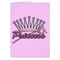 Pink Princess Crown Greeting Card