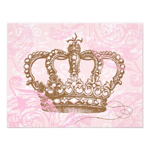 Pink Princess Crown Invitations
