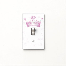 Pink Princess Crown Light Switch Cover