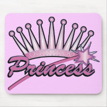 Pink Princess Crown Mouse Mat