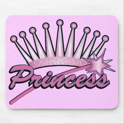 princess. Pink Princess Crown Mouse Mat