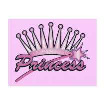 Pink Princess Crown Post Card