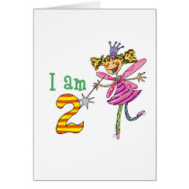 Pink princess fairy (age 2) greeting card
