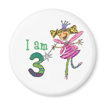 Pink princess fairy (age 3) refrigerator magnet