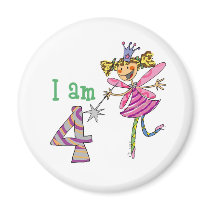 Pink princess fairy (age 4) magnet