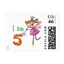 Pink princess fairy postage stamp