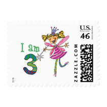 Pink princess fairy stamp