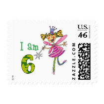 Pink princess fairy postage stamps