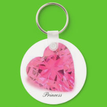 Pink Princess Heart Keychain