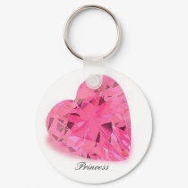 Pink Princess Heart Keychain by jaceyevans Pink Princess Heart Keychain
