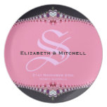Pink Princess Lace Wedding Keepsake Plate
