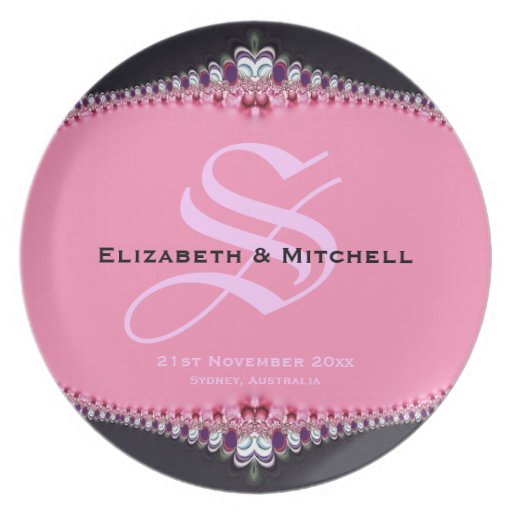 Pink Princess Lace Wedding Keepsake Plate