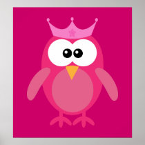 Pink Princess Owl Posters