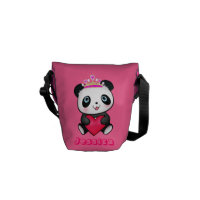 Pink Princess Panda Messenger Kids Bag Cute Gift Messenger Bag