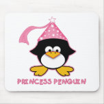 Pink Princess Penguin Mouse Pad