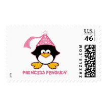 Pink Princess Penguin Stamps