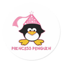 Pink Princess Penguin stickers