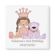 Pink Princess · Princess & Teddy Fridge Magnets