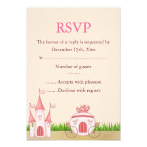 Pink Princess RSVP Custom Invites