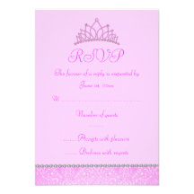 Pink Princess RSVP Personalized Announcement