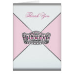 Pink Princess Tiara Thank You Cards