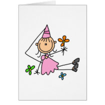 Pink Princess With Flowers Card