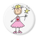 Pink Princess With Wand Magnet by stick_figures Pink Princess With Wand Magnet