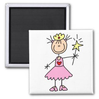 Pink Princess With Wand Magnet magnet