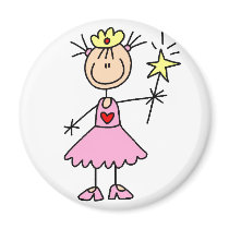 Pink Princess With Wand Magnet by stick_figures Pink Princess With Wand Magnet