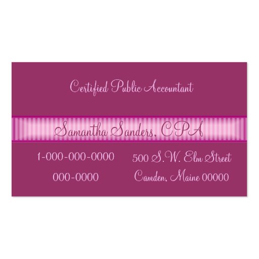Pink Professional Profile Business Card Templates (back side)