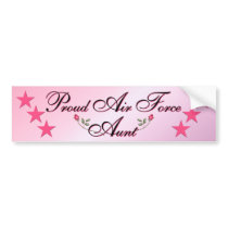 Pink & Proud Air Force Aunt Bumper Sticker bumper stickers by ArmyMomCreations Pink & Proud Air Force Aunt Bumper Sticker bumper stickers