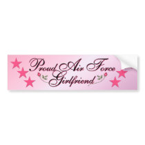 Pink & Proud Air Force Girlfriend Bumper Sticker bumper stickers by ArmyMomCreations Pink & Proud Air Force Girlfriend Bumper Sticker bumper stickers
