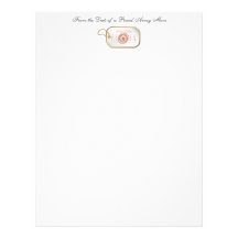 Pink Proud Army Mom Letterhead Template