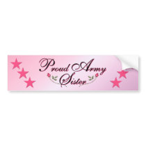 Pink & Proud Army Sister Bumper Stickers