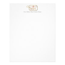 Pink Proud Army Wife Personalized Letterhead