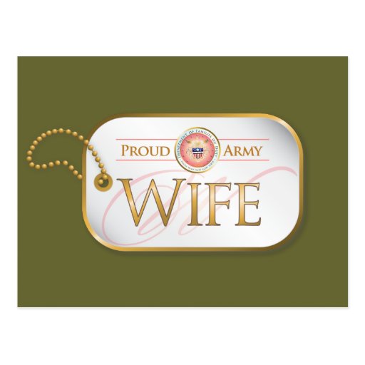 Pink Proud Army Wife Postcard Zazzle 