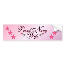 Pink & Proud Navy Wife Bumper Sticker bumper stickers