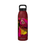Pink Psychedelic Swirls Water Bottle