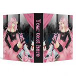 Pink punk anime girl 1"5 3 ring binders