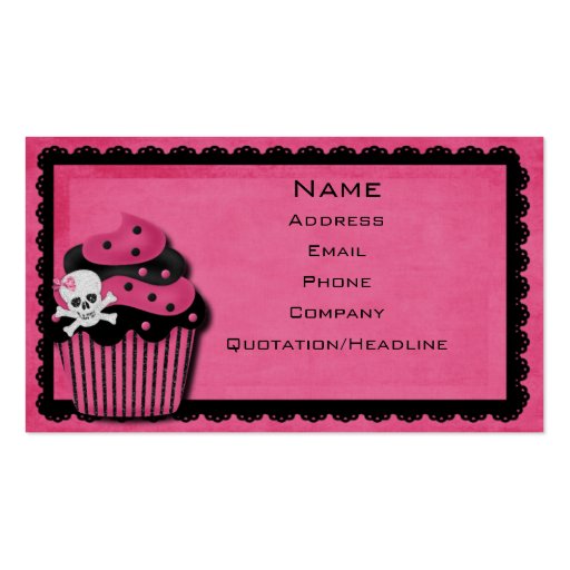 pink punk_cupcake business card