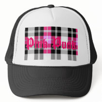 Pink Punk - Pink Plaid Cap/Hat by Diva380 Pink Punk - Pink Plaid Cap/Hat