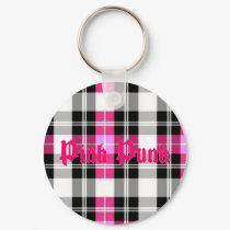 Pink Punk - Pink Plaid Keychain
